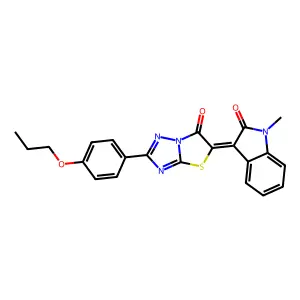 (3Z)-1-methyl-3-[6-oxo-2-(4-propoxyphenyl)[1,3]thiazolo[3,2-b][1,2,4]triazol-5(6H)-ylidene]-1,3-dihydro-2H-indol-2-one structure