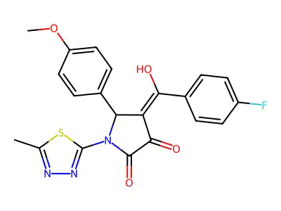 4-(4-fluorobenzoyl)-3-hydroxy-5-(4-methoxyphenyl)-1-(5-methyl-1,3,4-thiadiazol-2-yl)-2,5-dihydro-1H-pyrrol-2-one structure