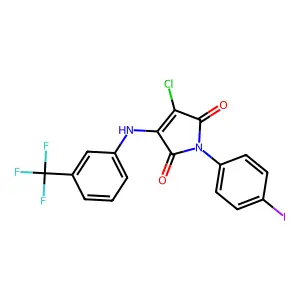 3-Chloro-1-(4-iodophenyl)-4-[3-(trifluoromethyl)anilino]pyrrole-2,5-dione structure