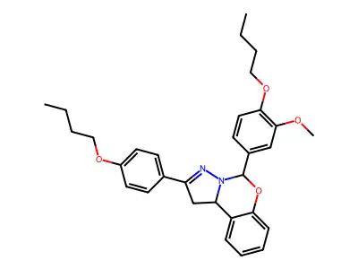 5-(4-butoxy-3-methoxyphenyl)-2-(4-butoxyphenyl)-1,10b-dihydropyrazolo[1,5-c][1,3]benzoxazine structure