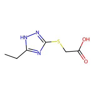 [(3-ethyl-1H-1,2,4-triazol-5-yl)thio]acetic acid structure