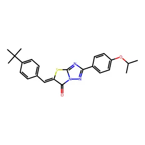(Z)-5-(4-(tert-butyl)benzylidene)-2-(4-isopropoxyphenyl)thiazolo[3,2-b][1,2,4]triazol-6(5H)-one structure