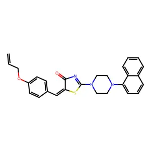 (5E)-2-[4-(naphthalen-1-yl)piperazin-1-yl]-5-[4-(prop-2-en-1-yloxy)benzylidene]-1,3-thiazol-4(5H)-one structure