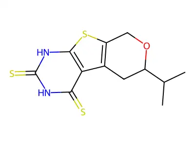 6-Propan-2-yl-1,5,6,8-tetrahydropyrano[2,3]thieno[2,4-b]pyrimidine-2,4-dithione structure