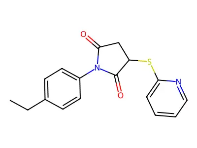 1-(4-Ethyl-phenyl)-3-(pyridin-2-ylsulfanyl)-pyrrolidine-2,5-dione structure