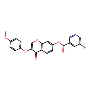 3-(4-methoxyphenoxy)-4-oxo-4H-chromen-7-yl 5-bromonicotinate structure