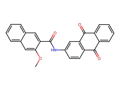 N-(9,10-dioxoanthracen-2-yl)-3-methoxynaphthalene-2-carboxamide structure