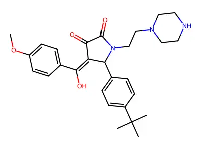5-(4-tert-butylphenyl)-3-hydroxy-4-(4-methoxybenzoyl)-1-[2-(piperazin-1-yl)ethyl]-2,5-dihydro-1H-pyrrol-2-one structure