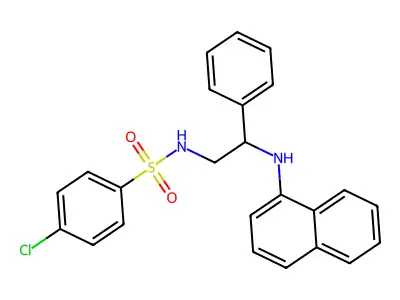 4-chloro-N-[2-(naphthalen-1-ylamino)-2-phenylethyl]benzenesulfonamide structure
