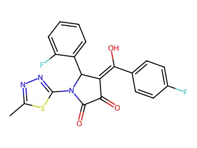 4-(4-fluorobenzoyl)-5-(2-fluorophenyl)-3-hydroxy-1-(5-methyl-1,3,4-thiadiazol-2-yl)-2,5-dihydro-1H-pyrrol-2-one structure