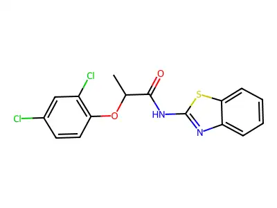 N-(1,3-benzothiazol-2-yl)-2-(2,4-dichlorophenoxy)propanamide structure