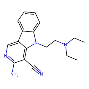 3-Amino-5-(2-diethylamino-ethyl)-5H-pyrido[4,3-b]indole-4-carbonitrile structure