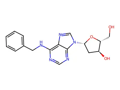 5-[6-(Benzylamino)purin-9-yl]-2-(hydroxymethyl)oxolan-3-ol structure