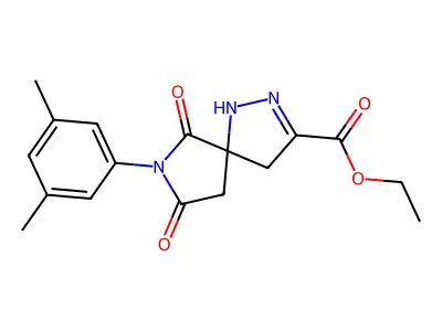 ethyl 7-(3,5-dimethylphenyl)-6,8-dioxo-1,2,7-triazaspiro[4.4]non-2-ene-3-carboxylate structure