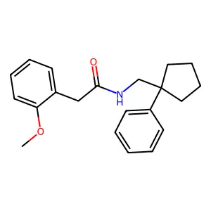 2-(2-methoxyphenyl)-N-[(1-phenylcyclopentyl)methyl]acetamide structure