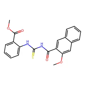 Methyl 2-[(3-methoxynaphthalene-2-carbonyl)carbamothioylamino]benzoate structure