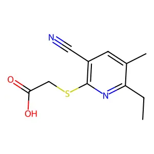 2-(3-Cyano-6-ethyl-5-methyl-2-pyridylthio)acetic acid structure
