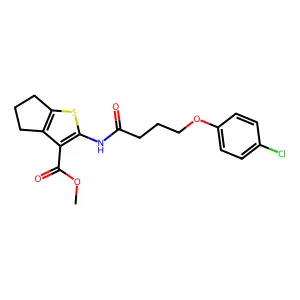 methyl 2-{[4-(4-chlorophenoxy)butanoyl]amino}-5,6-dihydro-4H-cyclopenta[b]thiophene-3-carboxylate structure