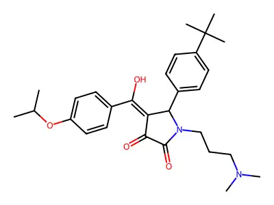 5-(4-tert-butylphenyl)-1-[3-(dimethylamino)propyl]-3-hydroxy-4-[4-(propan-2-yloxy)benzoyl]-2,5-dihydro-1H-pyrrol-2-one structure