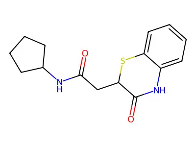 N-cyclopentyl-2-(3-oxo-3,4-dihydro-2H-1,4-benzothiazin-2-yl)acetamide structure