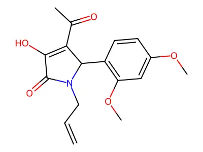 3-acetyl-2-(2,4-dimethoxyphenyl)-4-hydroxy-1-prop-2-enyl-2H-pyrrol-5-one structure