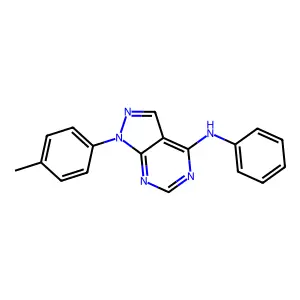 1-(4-methylphenyl)-N-phenyl-1H-pyrazolo[3,4-d]pyrimidin-4-amine structure