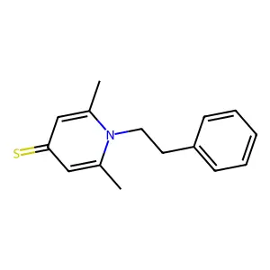 2,6-dimethyl-1-(2-phenylethyl)pyridine-4(1H)-thione structure