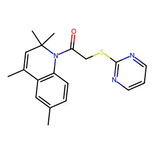 2-(pyrimidin-2-ylsulfanyl)-1-(2,2,4,6-tetramethylquinolin-1(2H)-yl)ethanone structure
