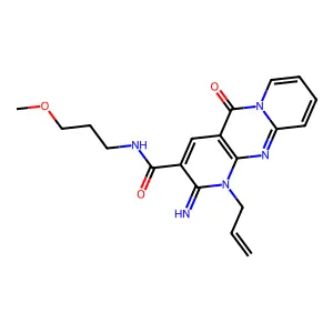 1-Allyl-2-imino-10-oxo-1,10-dihydro-2H-1,9,10a-triaza-anthracene-3-carboxylic acid (3-methoxy-propyl)-amide structure