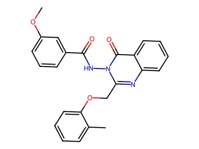 3-methoxy-N-[2-[(2-methylphenoxy)methyl]-4-oxoquinazolin-3-yl]benzamide structure