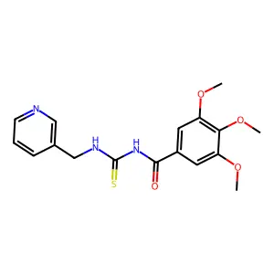 3,4,5-trimethoxy-N-[(pyridin-3-ylmethyl)carbamothioyl]benzamide structure