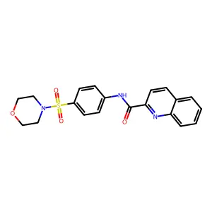 N-(4-morpholin-4-ylsulfonylphenyl)quinoline-2-carboxamide structure