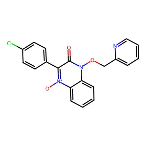 3-(4-Chlorophenyl)-4-oxido-1-(pyridin-2-ylmethoxy)quinoxalin-4-ium-2-one structure