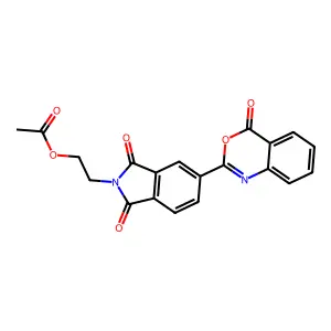 2-[1,3-dioxo-5-(4-oxo-4H-3,1-benzoxazin-2-yl)-1,3-dihydro-2H-isoindol-2-yl]ethyl acetate structure