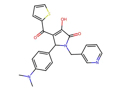 (4E)-5-[4-(dimethylamino)phenyl]-4-[hydroxy(thiophen-2-yl)methylidene]-1-(pyridin-3-ylmethyl)pyrrolidine-2,3-dione structure
