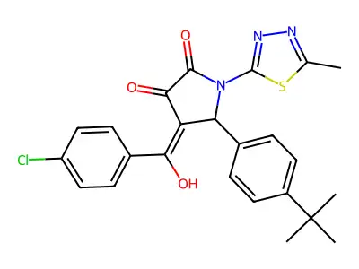 5-(4-tert-butylphenyl)-4-(4-chlorobenzoyl)-3-hydroxy-1-(5-methyl-1,3,4-thiadiazol-2-yl)-2,5-dihydro-1H-pyrrol-2-one structure