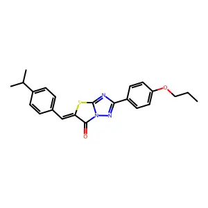 (5Z)-5-(4-isopropylbenzylidene)-2-(4-propoxyphenyl)[1,3]thiazolo[3,2-b][1,2,4]triazol-6(5H)-one structure