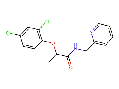 2-(2,4-dichlorophenoxy)-N-(pyridin-2-ylmethyl)propanamide structure