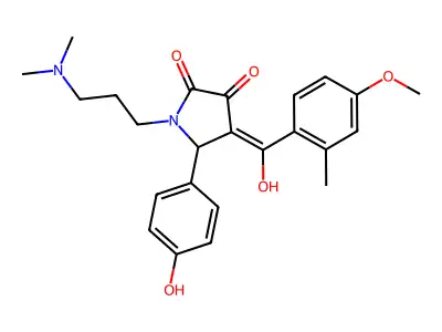 1-[3-(dimethylamino)propyl]-3-hydroxy-5-(4-hydroxyphenyl)-4-(4-methoxy-2-methylbenzoyl)-2,5-dihydro-1H-pyrrol-2-one structure