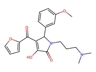 (4E)-1-[3-(dimethylamino)propyl]-4-[furan-2-yl(hydroxy)methylidene]-5-(3-methoxyphenyl)pyrrolidine-2,3-dione structure