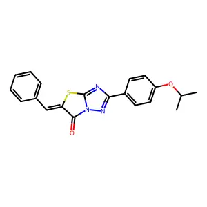 (Z)-5-benzylidene-2-(4-isopropoxyphenyl)thiazolo[3,2-b][1,2,4]triazol-6(5H)-one structure