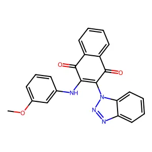 2-(1H-1,2,3-benzotriazol-1-yl)-3-[(3-methoxyphenyl)amino]-1,4-dihydronaphthalene-1,4-dione structure