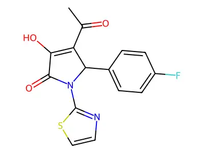 3-acetyl-2-(4-fluorophenyl)-4-hydroxy-1-(1,3-thiazol-2-yl)-2H-pyrrol-5-one structure