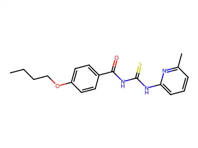 4-butoxy-N-[(6-methylpyridin-2-yl)carbamothioyl]benzamide structure