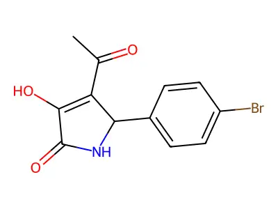 3-Acetyl-2-(4-bromophenyl)-4-hydroxy-1,2-dihydropyrrol-5-one structure