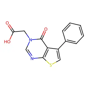 (4-Oxo-5-phenyl-4H-thieno[2,3-d]pyrimidin-3-yl)-acetic acid structure