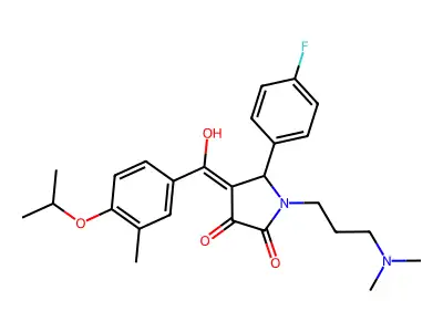 1-[3-(dimethylamino)propyl]-5-(4-fluorophenyl)-3-hydroxy-4-[3-methyl-4-(propan-2-yloxy)benzoyl]-2,5-dihydro-1H-pyrrol-2-one structure