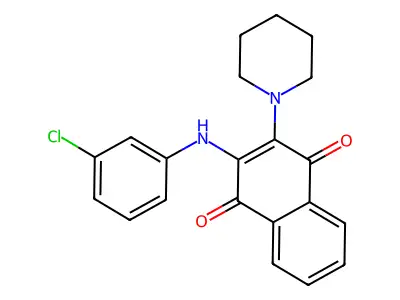 2-(3-Chloroanilino)-3-piperidin-1-ylnaphthalene-1,4-dione structure