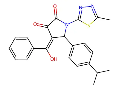 4-[hydroxy(phenyl)methylidene]-1-(5-methyl-1,3,4-thiadiazol-2-yl)-5-(4-propan-2-ylphenyl)pyrrolidine-2,3-dione structure
