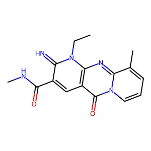 1-ethyl-2-imino-N,10-dimethyl-5-oxo-1,5-dihydro-2H-dipyrido[1,2-a:2',3'-d]pyrimidine-3-carboxamide structure